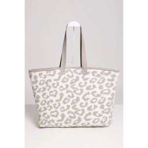 Tote Bag COMFY-LUXE Lady's Luxury Soft Leopard Pattern Microfiber Fashion Beige
